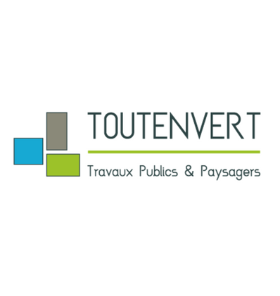 Toutenvert - Logo gris bleu et vert