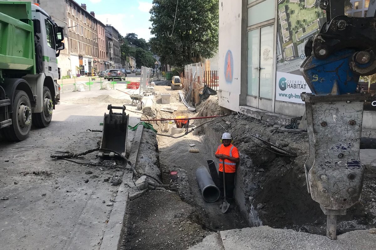 Grenoble esplanade remplacement d'un collecteur