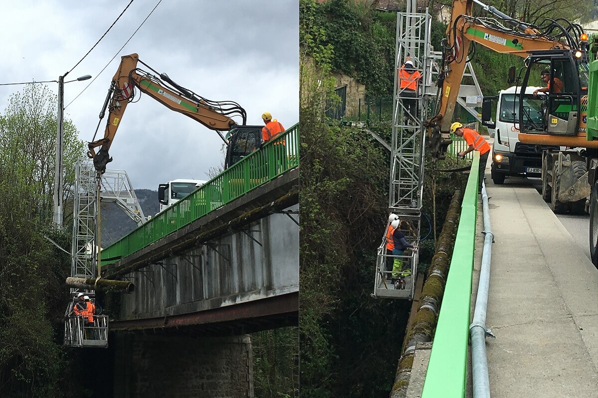 ST JEAN EN ROYANS remplacement canalisation par encorbellement